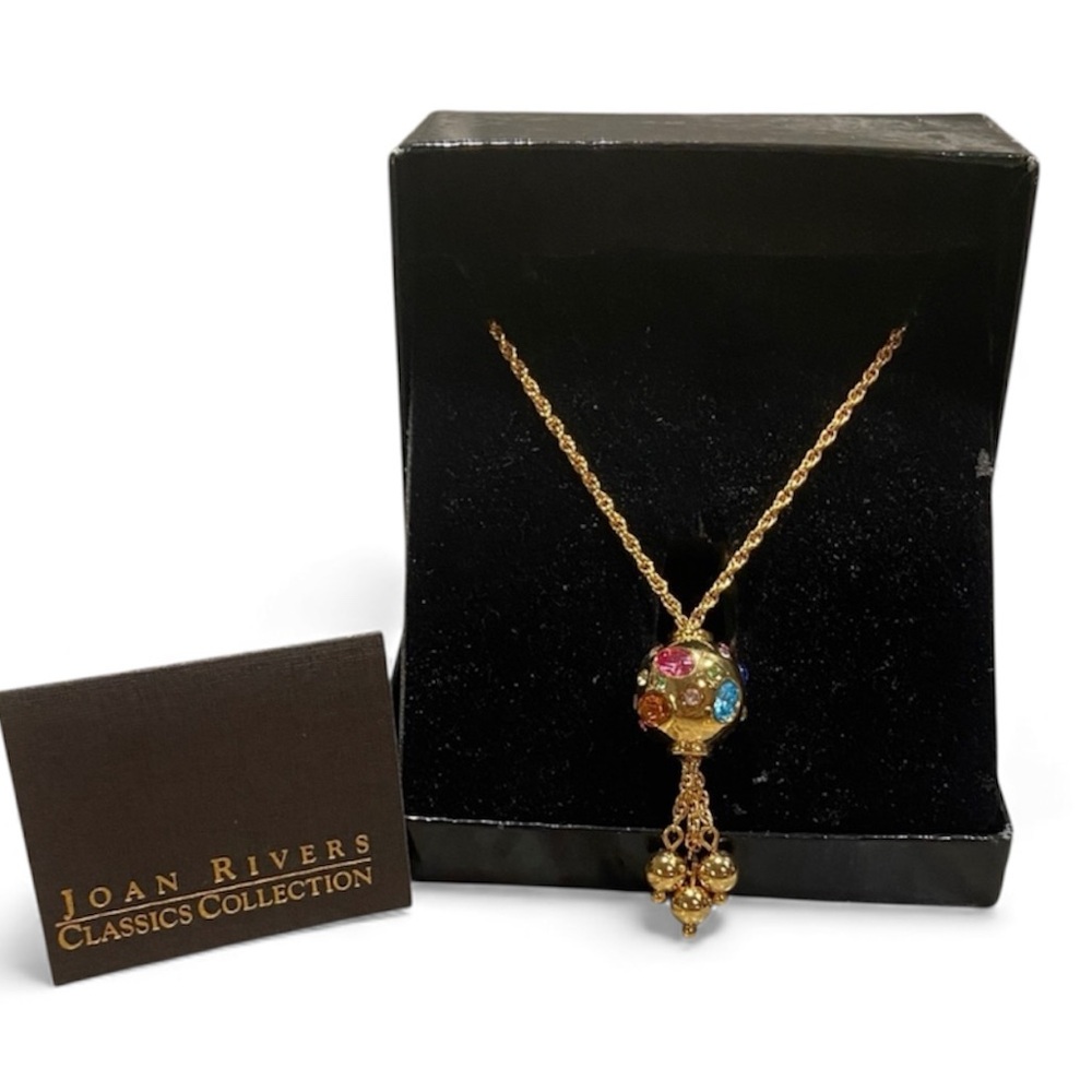 Joan Rivers Gold Necklace with Colorful Gem Accents